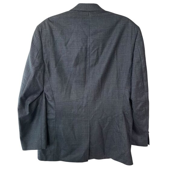 Lauren Ralph Lauren Mens Sport Coat Blazer Blue Gray Check Size 42L Silk Wool - Picture 7 of 10